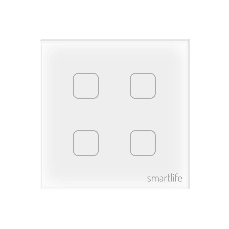 SmartLife 4-gang smart switch in white glass