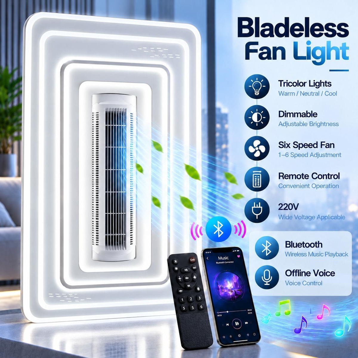 SmartLife Bladeless Fan: Astra Breeze Cube