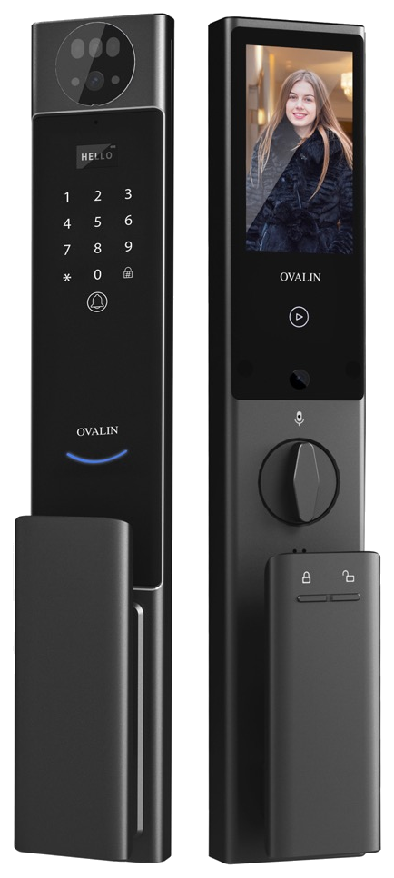 Ovalin Edge Smart Door Lock, front and back